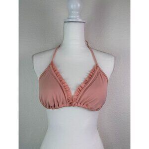 Victoria's Secret women's‎ medium peach pink triangle bikini swim halter top